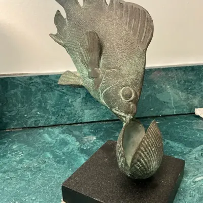 Fish And His Clam Shell Brass