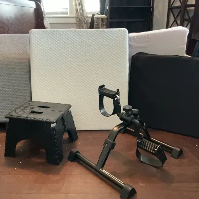 Wedge Pillows, Vive Gel Seat Cushion, Foldable Step Stool & Vaunt Folding Pedal Exerciser