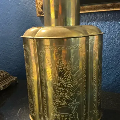 1970s Brass Tea Canister 