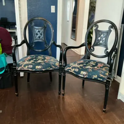 Fairfield East Asian Inspired Armchairs