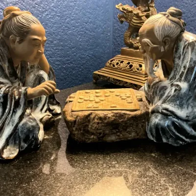 Two Sages Playing Go Shiwan Mudmen 