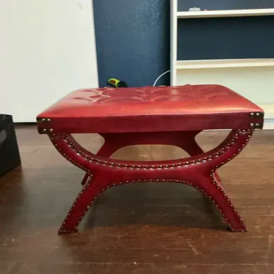 MCM Faux Leather Footstool