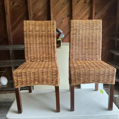 International Caravan Woven Chairs Pair