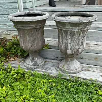 Fiberglass Urns Pair