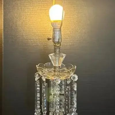 Crystal Prism Boudoir Lamp - Vintage