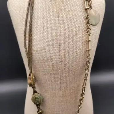 Antique Victorian-era Long Guard or Muff Chain Necklace