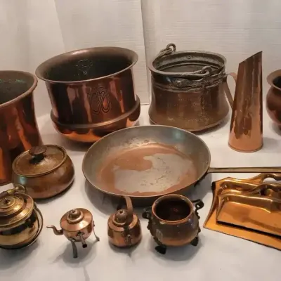 Vintage Copper Kitchenware, Decorative and Functional Antique Items 