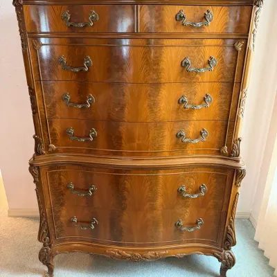 Romweber French Provincial Louis XV Style Highboy Chest-on-Chest Dresser