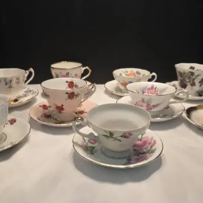 Tea For 9 - Bone China Tea And Saucers #1