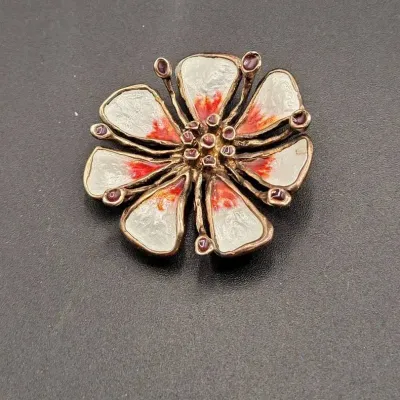 Sterling David Andersen Apple Blossom Brooch