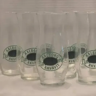 12 Aalborg Akvavit "Danish Mary" Glasses