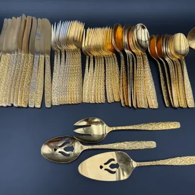 American Golden Heritage Gold Electroplated Stainless Steel Serving Ware 