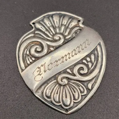 Antique Norwegian Sterling Silver Shield Charm