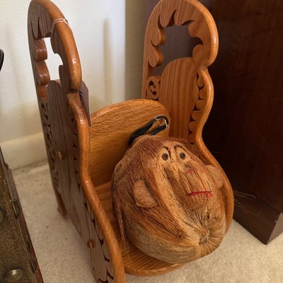 Chair and tiki coconut