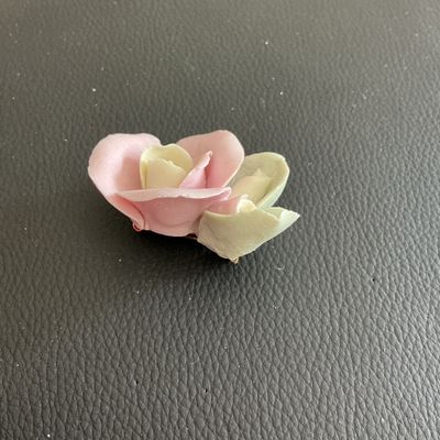 Sale Photo Thumbnail #204: Vintage porcelain rose brooch 
Please see attached pictures