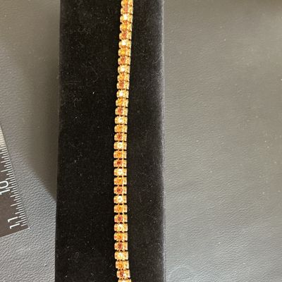 Sale Photo Thumbnail #61: Vintage PD tennis bracelet with multi fall color rhinestones 
Please see attached pictures