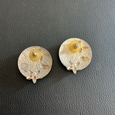 Sale Photo Thumbnail #89: Vintage peach colored enamel earrings 
Please see attached pictures