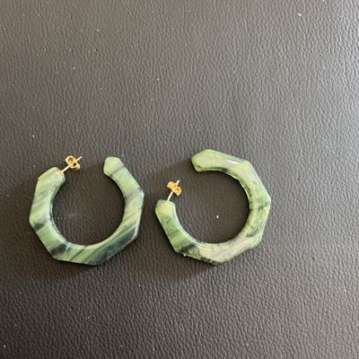 Sale Photo Thumbnail #162: Vintage Green marble resin earrings 
Please see attached pictures