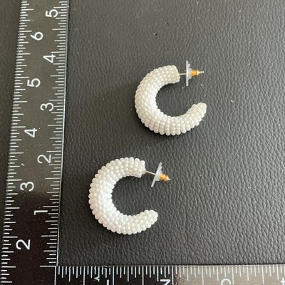 Sale Photo Thumbnail #219: Loft white beaded earrings 
Please see attached pictures