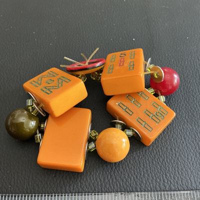 Sale Photo Thumbnail #229: Vintage Mahjong tile stretchy bracelet 
Please see attached pictures