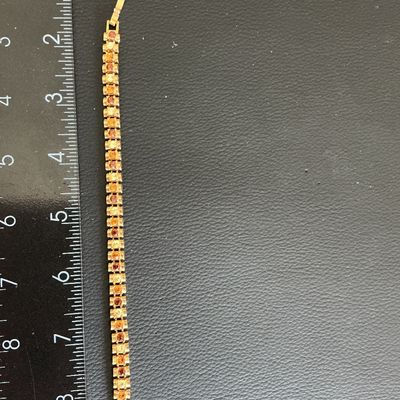 Sale Photo Thumbnail #64: Vintage PD tennis bracelet with multi fall color rhinestones 
Please see attached pictures