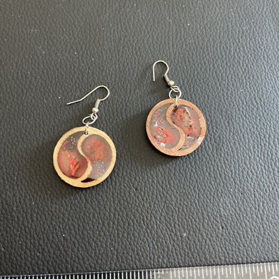 Sale Photo Thumbnail #106: Beautiful resin earrings with floral inserts 
Please see attached pictures