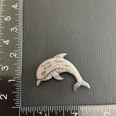 Sale Photo Thumbnail #195: Very cute dolphin brooch 
Please see attached pictures