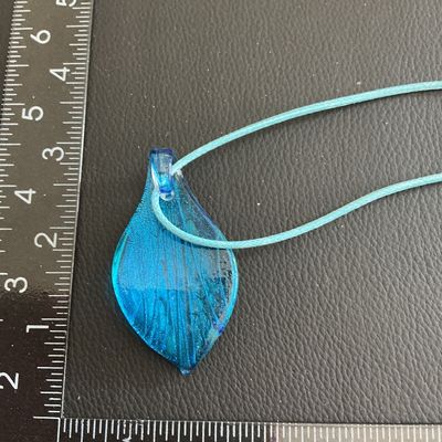 Sale Photo Thumbnail #63: Beautiful Blue Murano type glass pendant necklace 
Please see attached pictures