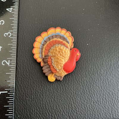 Sale Photo Thumbnail #60: Vintage plastic thanksgiving tom turkey brooch 
Please see attached pictures
