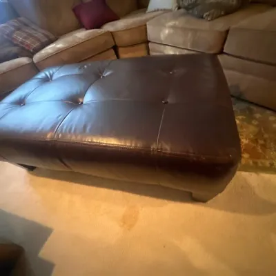 Leather ottoman