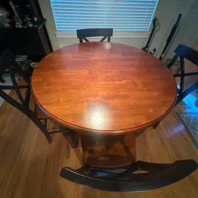 Round dining table set with 4 chairs