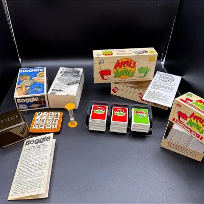 Vintage Boggle Game And Vintage Apples To Apples Game With Expansion Set 1