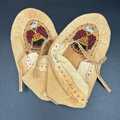 New Native American Beaded Moccassins