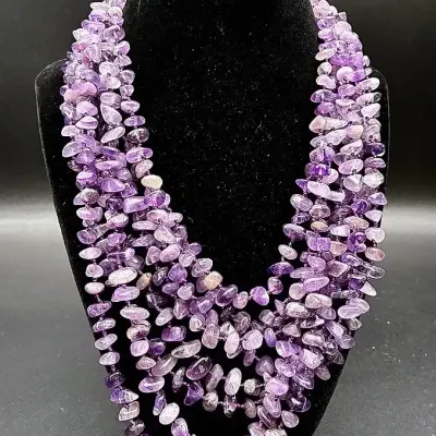 Macy’s Multi-strand Amethyst Chip Necklace