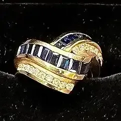 14K Yellow Gold Bypass Cocktail Ring 