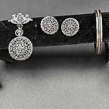Sterling Silver Vintage-Inspired Lot Featuring Two Rings And A Gold Filled Cuff Bracelet  