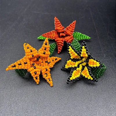 3D Peyote Stitched Lily Pins