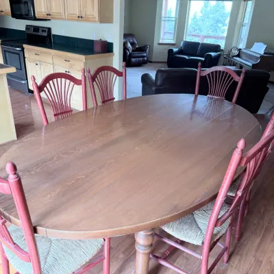 Sale Photo Thumbnail #6: Kitchen table, large oval. 6 chairs.