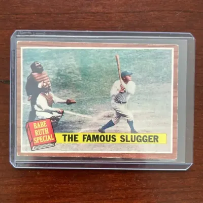 1962 Topps Baseball Card. Babe Ruth - The Famous Slugger. Card #138