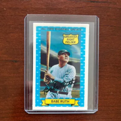 1970 Rold Gold Pretzels Baseball Cards. Babe Ruth - Baseball Greats. Card #14