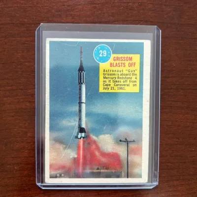 1963 Topps Astronaut Trading Card - Grissom Blasts Off