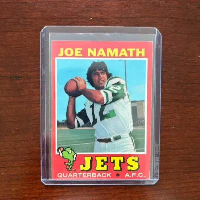 1971 Topps Football Card. Joe Namath - New York Jets. Card #250