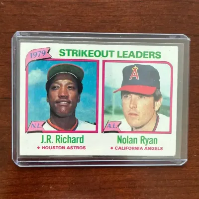 1980 Topps Baseball Card. Strikeout Leaders - Nolan Ryan. Card #206