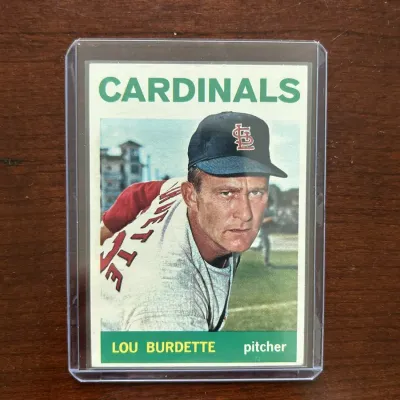 1964 Topps Baseball Card. Lou Burdette - St. Louis Cardinals. Card #523