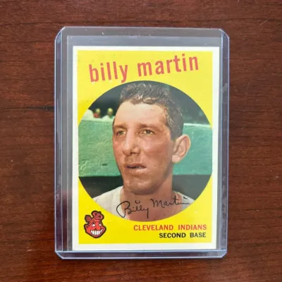 1959 Topps Baseball Card. Billy Martin - Cleveland Indians. Card #295