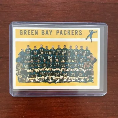 1960 Topps Football Card. Green Bay Packers Team. Card #60