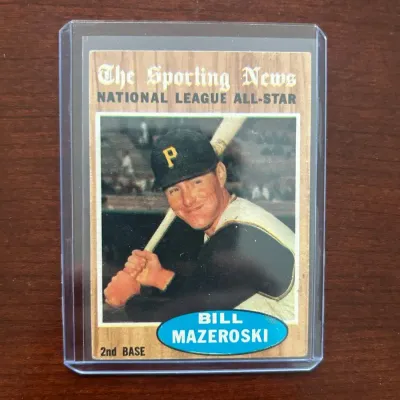 1962 Topps Baseball Card. Bill Mazeroski - All Star. Card #391