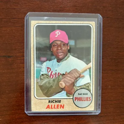 1968 Topps Baseball Card. Richie Allen - Philadelphia Phillies. Card #225