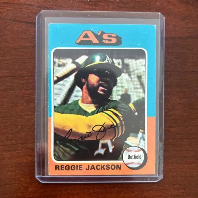 1975 Topps Baseball Card. Reggie Jackson - Oakland Athletics. Card #300