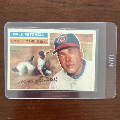 1956 Topps Baseball Card. Dale Mitchell - Cleveland Indians. Card #268